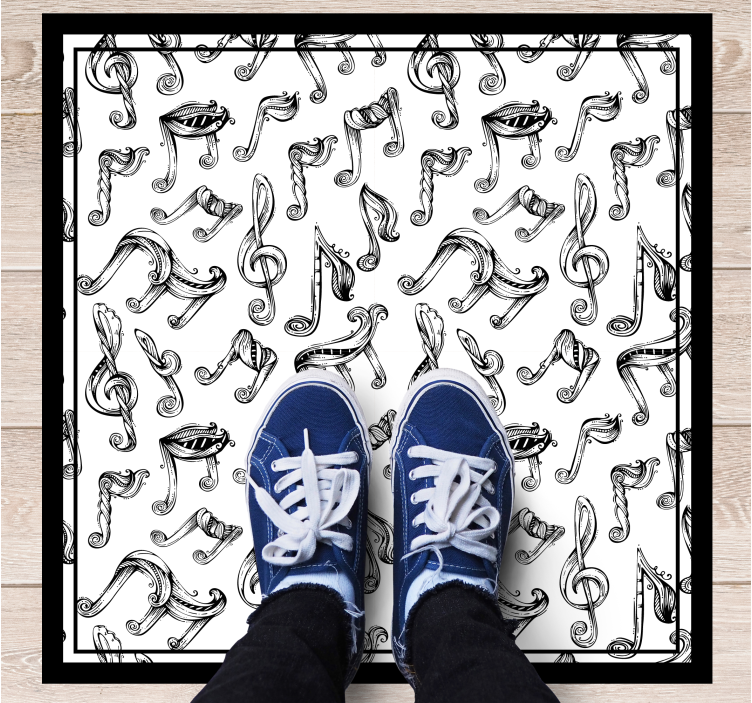Musical Notes Concept teenage bedroom rug - TenStickers