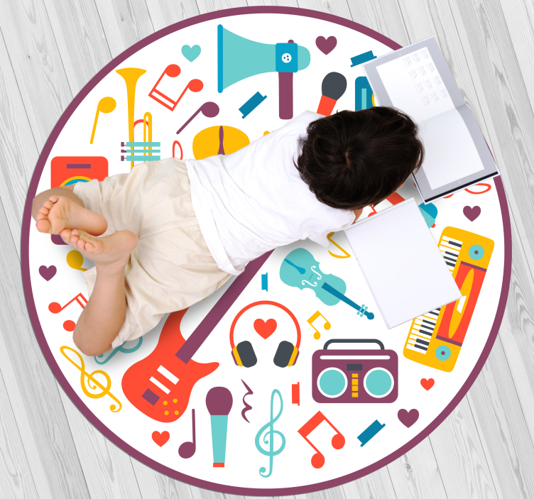 Musical Playtime Circle kids rug - TenStickers