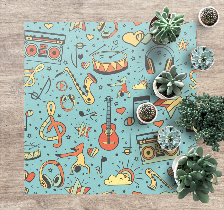 Musical Symbols Playful kids rug - TenStickers