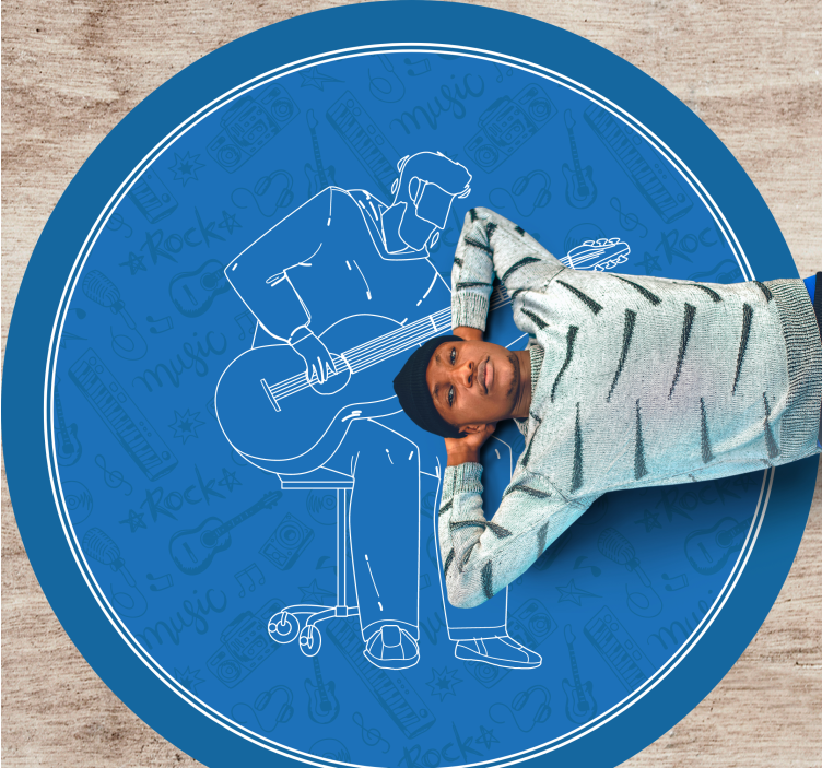 Musical Vibes texture rug - TenStickers