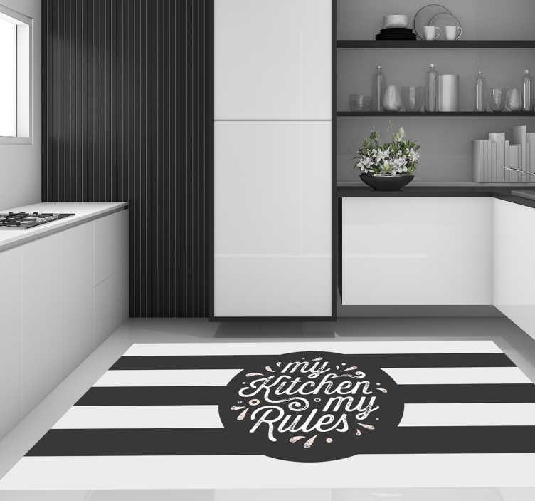 Kitchen vinyl mat my kitchen my rules - TenStickers