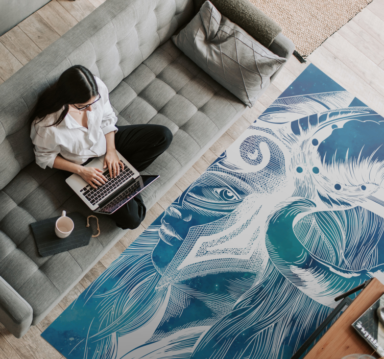 Mythical Caprine Illustration animal mat - TenStickers