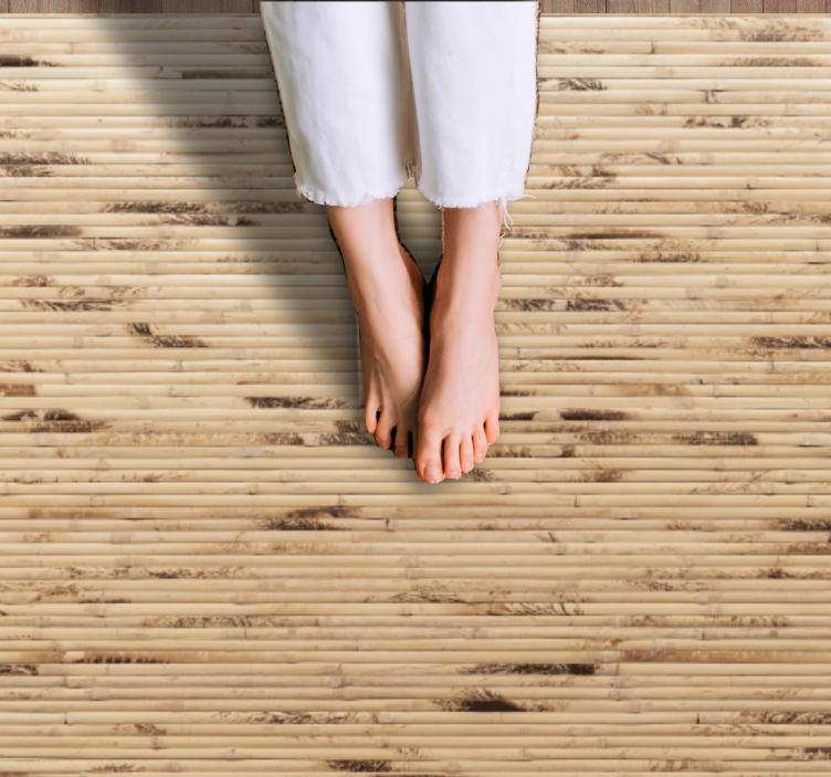 Organic bamboo appearance wood effect rug - TenStickers