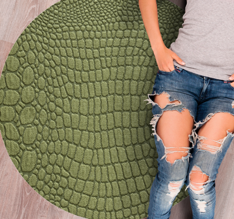 Animal print rug in natural crocodile skin - TenStickers