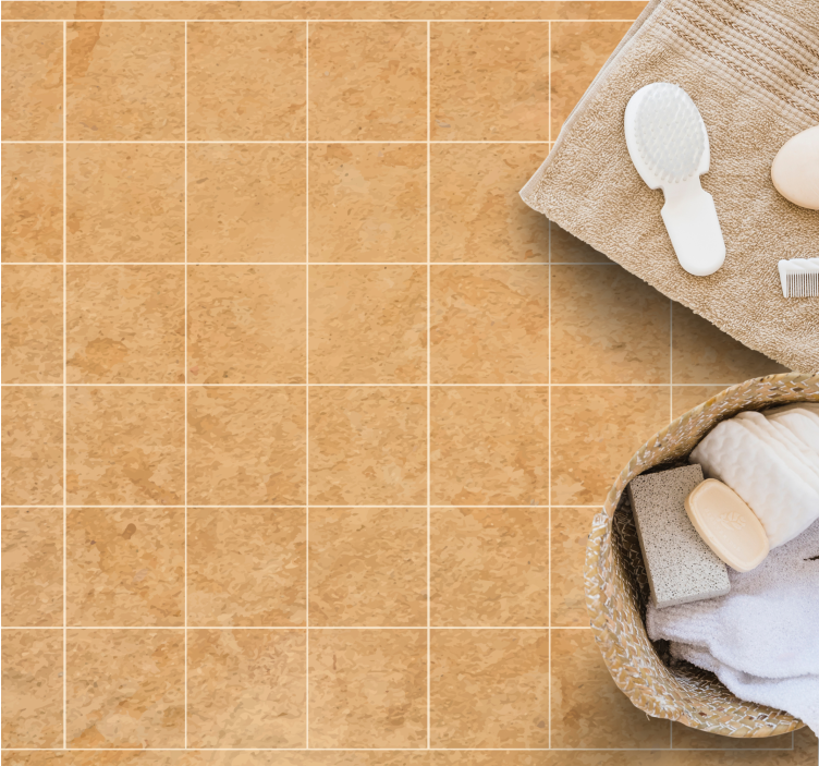 Natural beige look stone effect rug - TenStickers