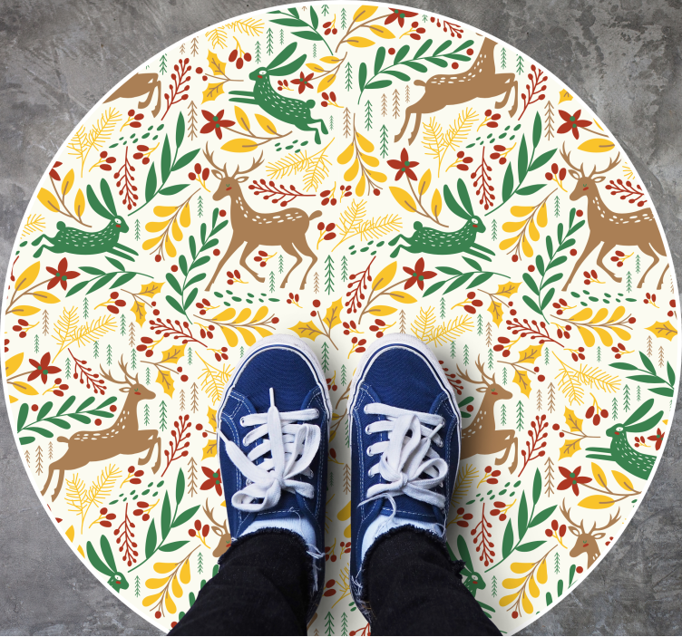 Nature inspired motif christmas rug - TenStickers