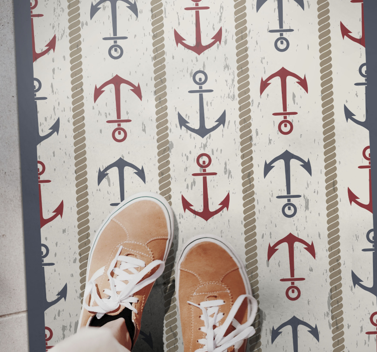 Nautical Anchor Pattern minimalistic rug - TenStickers