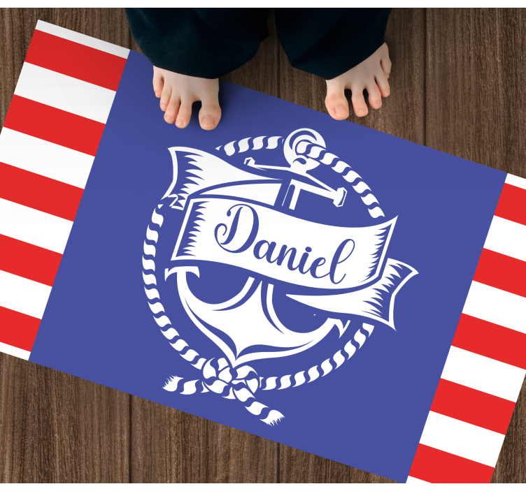 Nautical anchor design custom floor mat - TenStickers