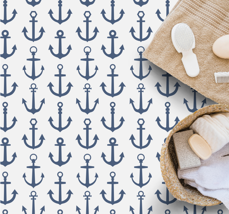 Nautical Anchor Theme bathroom mat - TenStickers