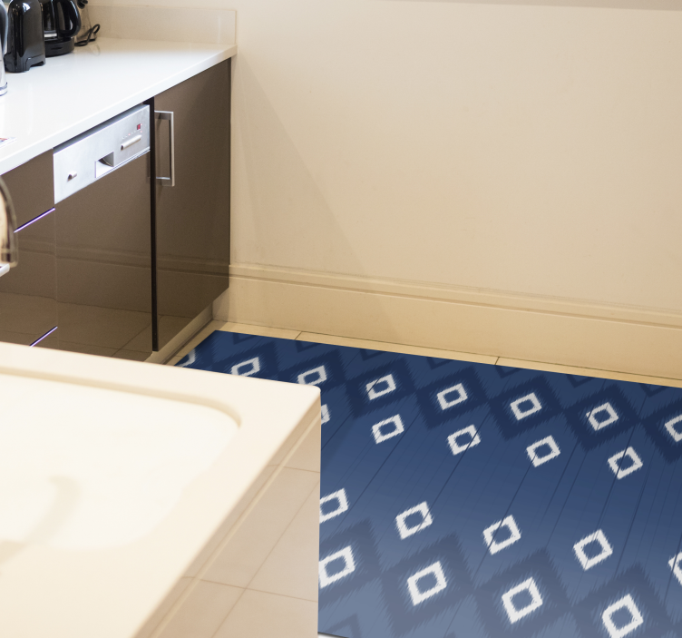 Navy Blue Diamonds geometric rug - TenStickers