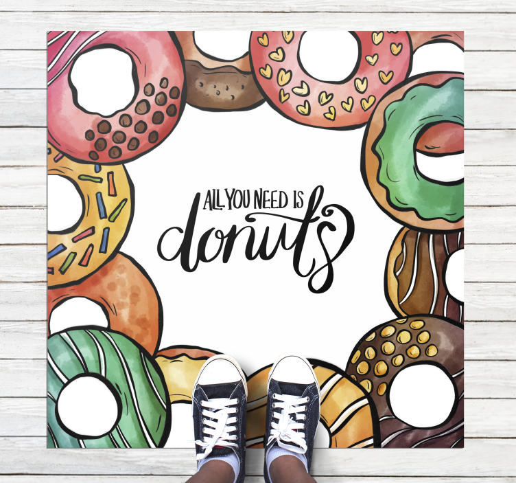 Need Donuts Design quote rug - TenStickers
