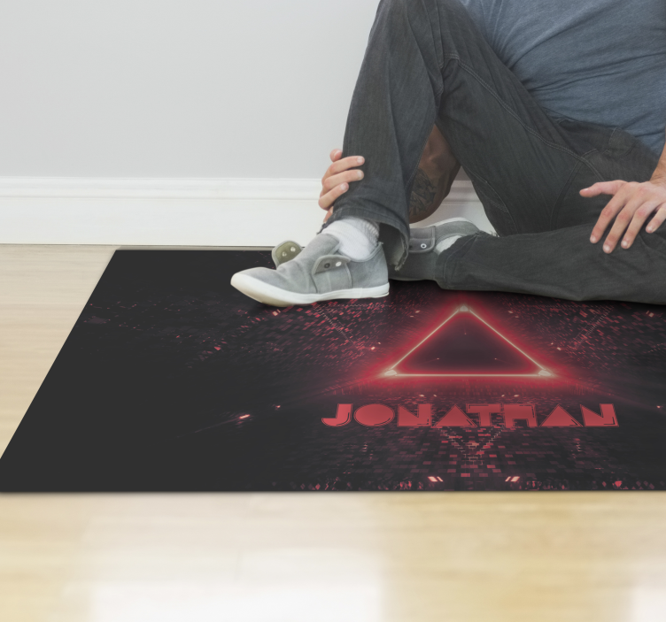 Neon triangle with name teenage bedroom rug - TenStickers