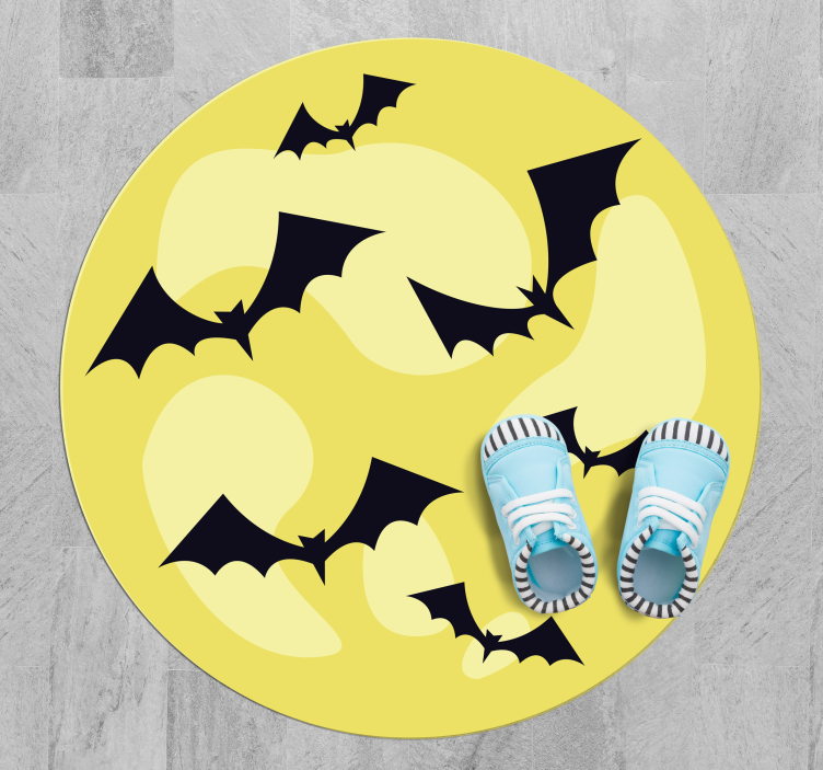 Nocturnal Bats Circle halloween rugs - TenStickers