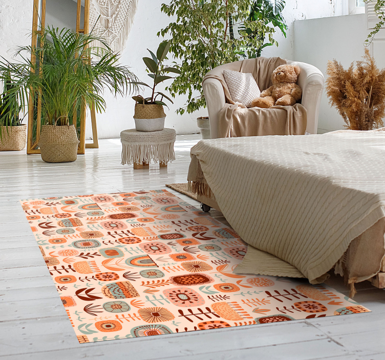 Nordic flora and fauna nordic vinyl rug - TenStickers