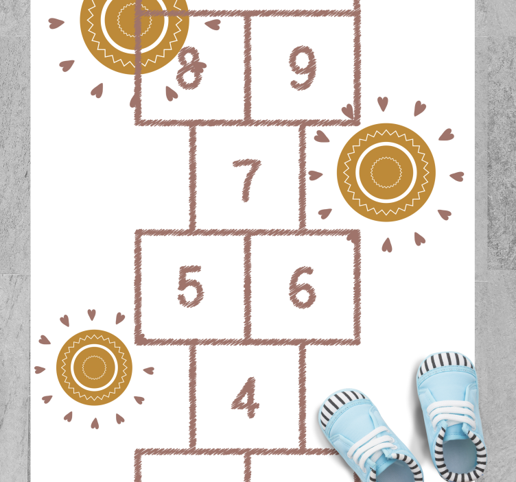 Nordic Hopscotch kids vinyl rug - TenStickers