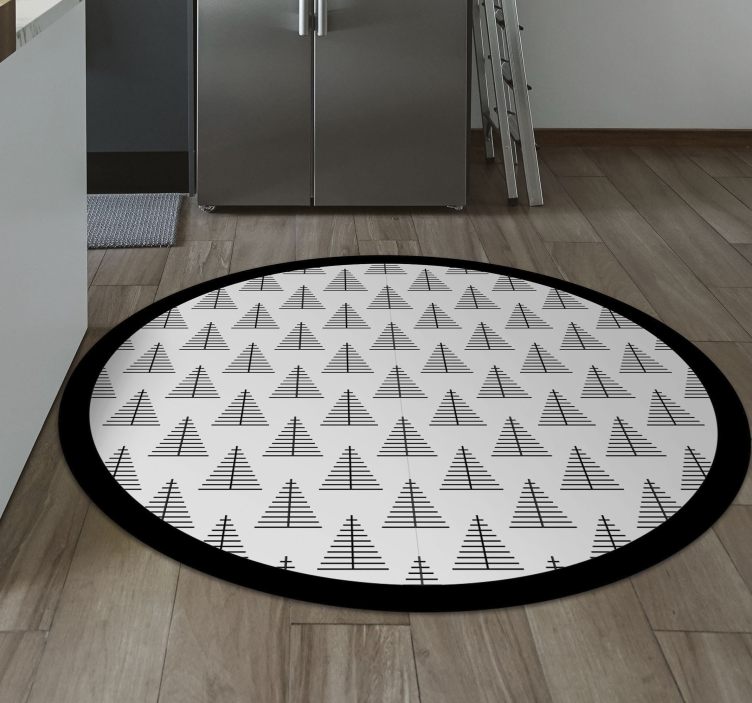 Nordic rug geometric gray trees - TenStickers