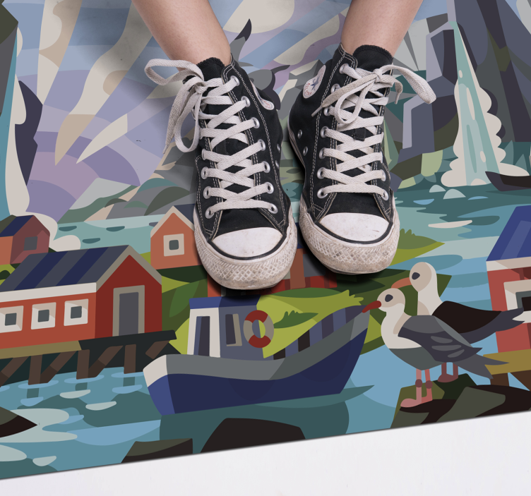 Norwegian coast nature rug - TenStickers