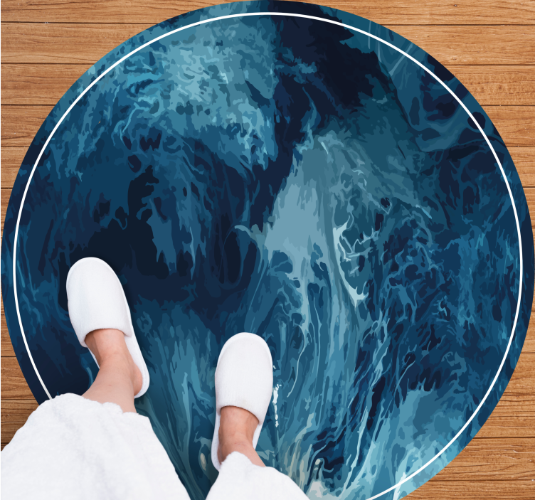 Ocean Blue Swirl nature rug - TenStickers