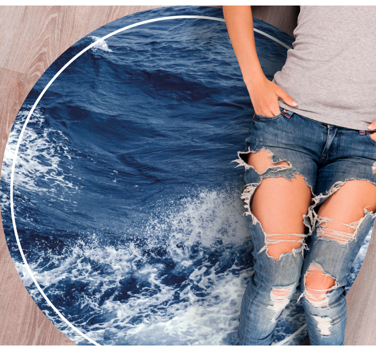 Ocean Wave Motion circular rug - TenStickers