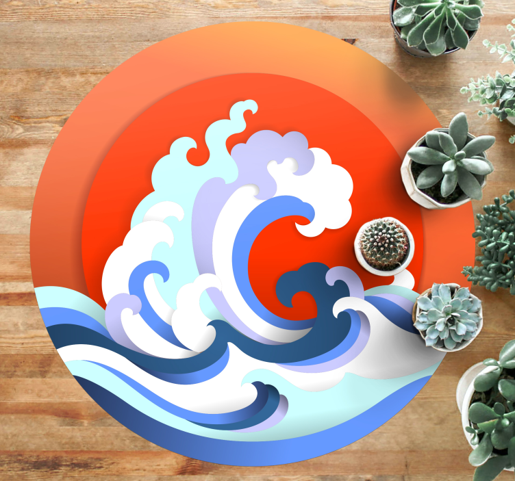 Oceanic Wave Circle nature rug - TenStickers