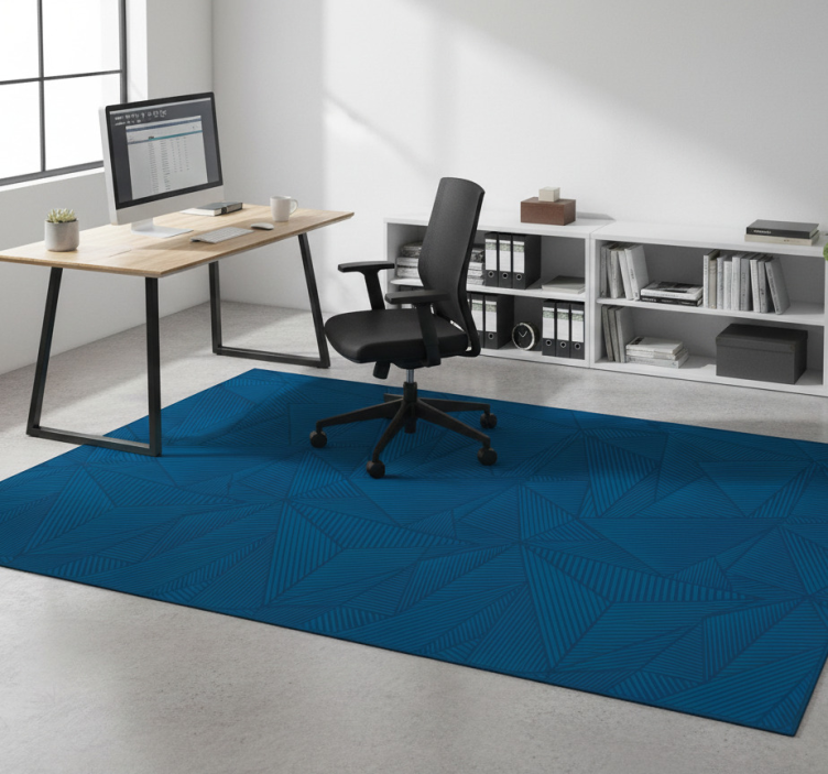 Office carpet blue geometric simple pattern - TenStickers