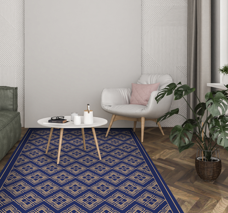 Old Fashioned decorative blue vintage rug - TenStickers