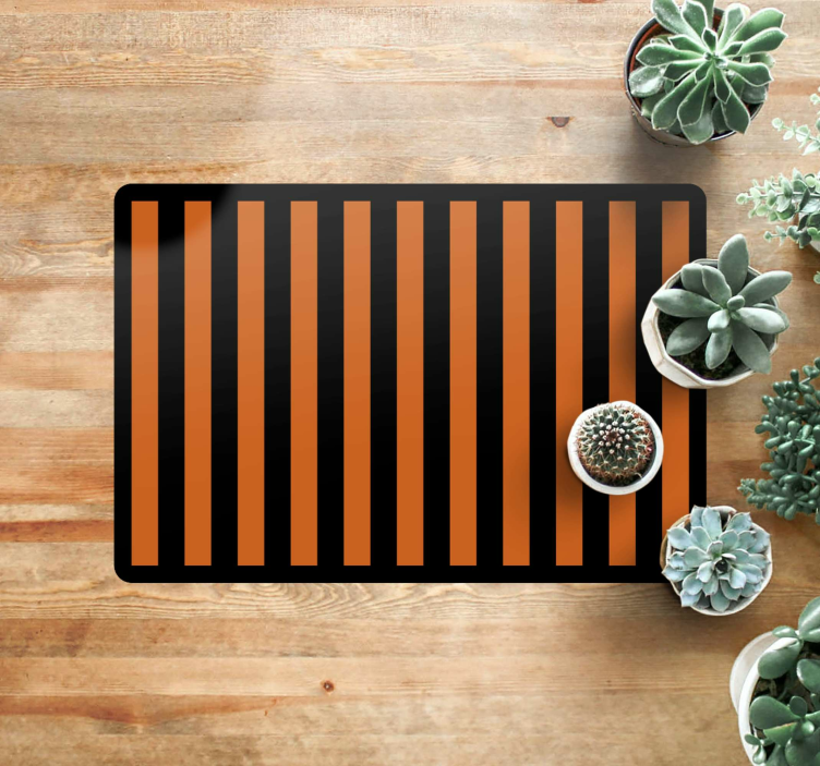 Orange and Black Striped halloween rugs - TenStickers