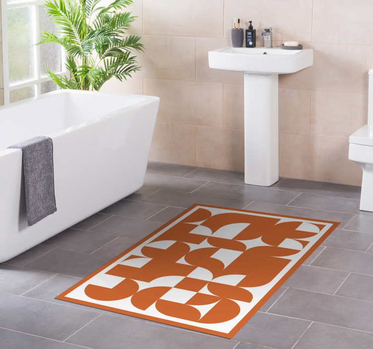Orange circle geometric art pattern  rugs - TenStickers