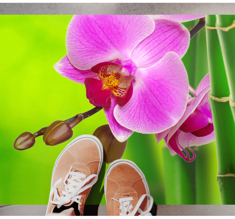 Orchid Blossom Delight floral rug - TenStickers