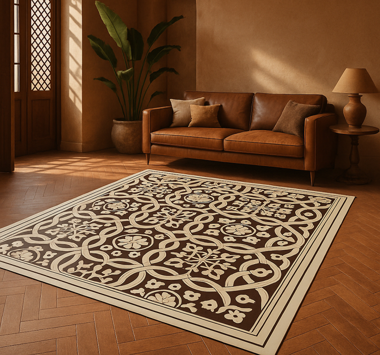 Organic tiles living room rug - TenStickers