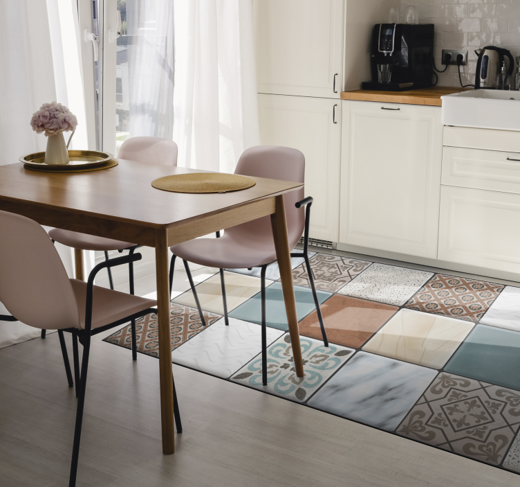 Ornamental ceramic floor tiles tile carpet - TenStickers