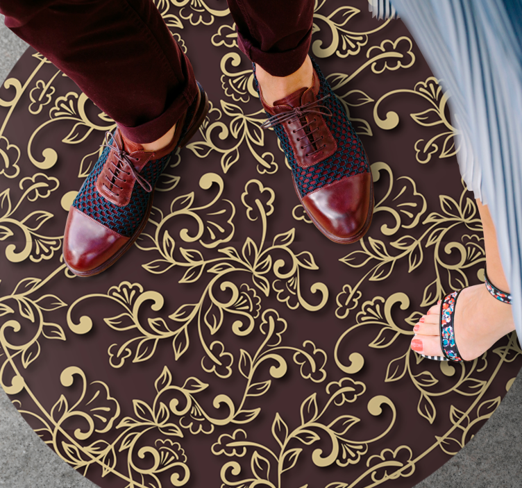 Ornate Swirl Pattern vintage rug - TenStickers