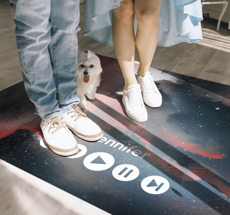 Outer space custom music teenage bedroom rug - TenStickers