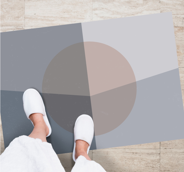 Overlapping Circles geometric rug - TenStickers