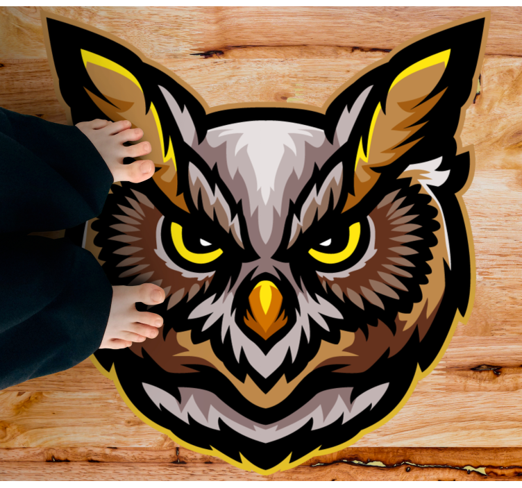 Animal mat owl face design - TenStickers