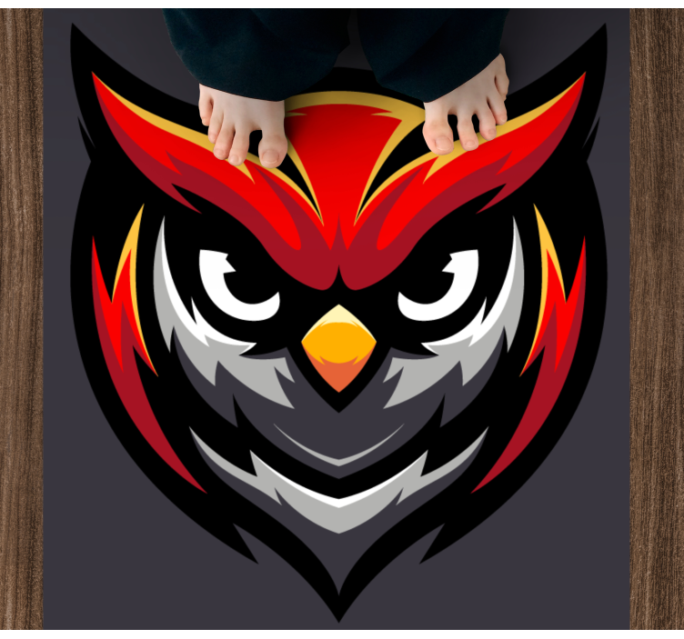 Owl Graphic Bold teenage bedroom rug - TenStickers