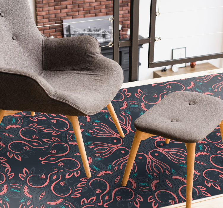 Paisley Octopus animal mat - TenStickers