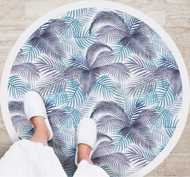 Palm Leaf Pattern floral rug - TenStickers