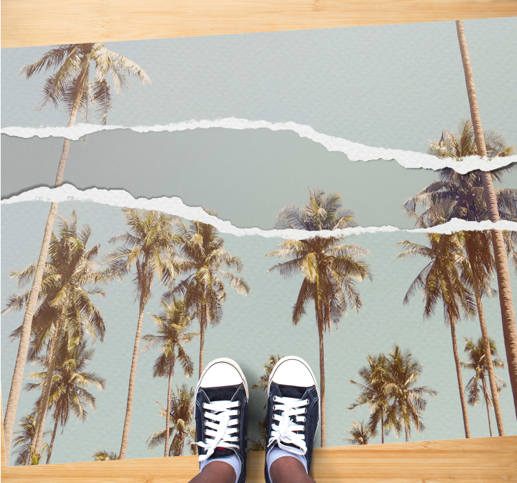 Palm Tree Oasis nature rug - TenStickers