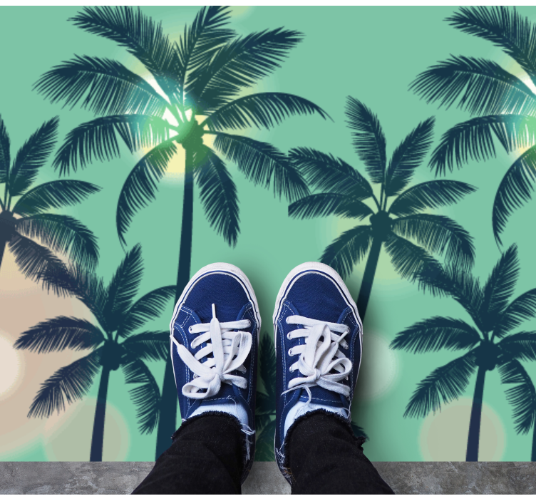 Palm Tree Vibes nature rug - TenStickers