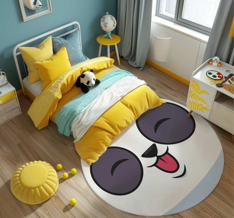 Panda face white rug - TenStickers