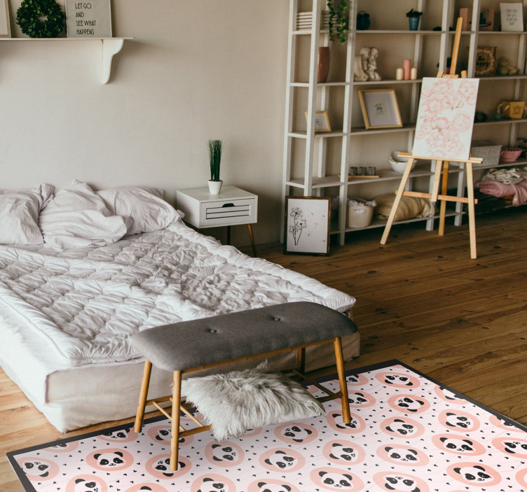 Baby panda faces animal mat - TenStickers