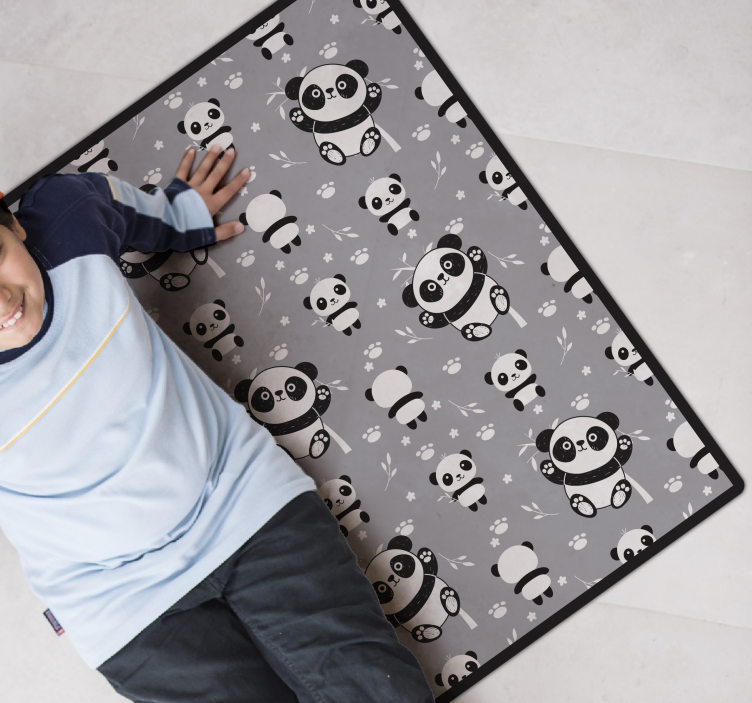 Panda Playtime kids carpet - TenStickers