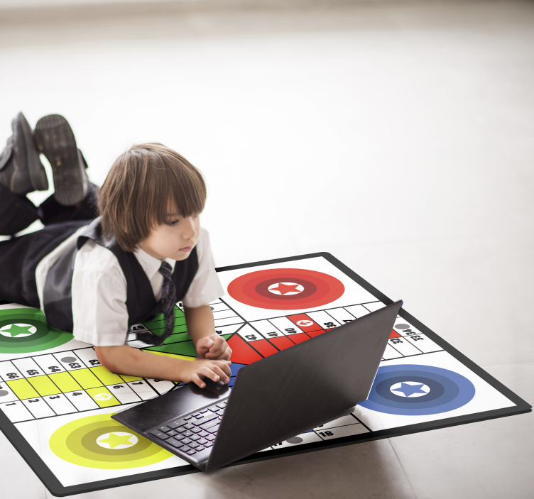 Stunning Parchis board game vinyl rug - TenStickers