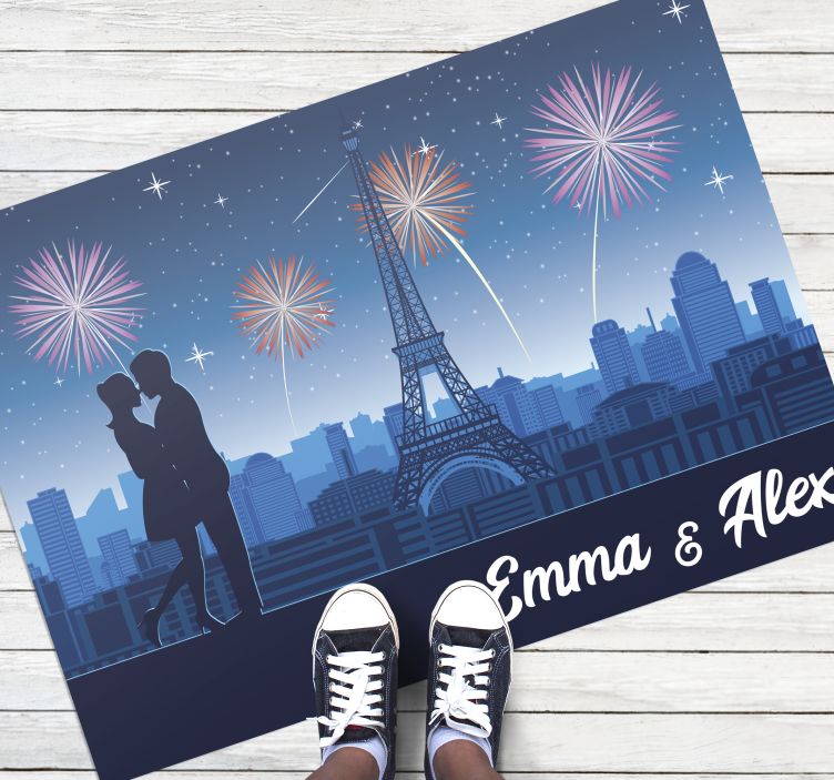 Parisian Romance custom floor mat - TenStickers