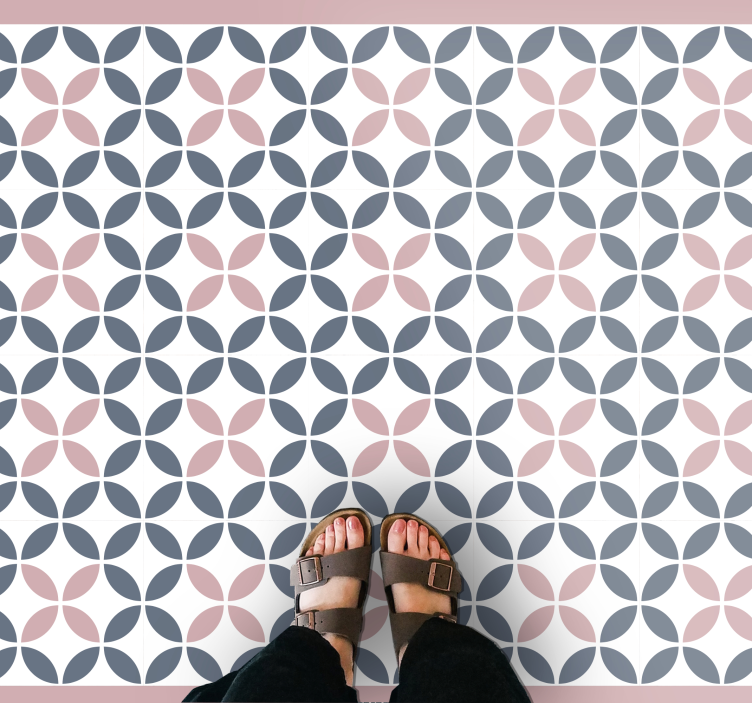 Pastel colors geometric circles tile carpet - TenStickers