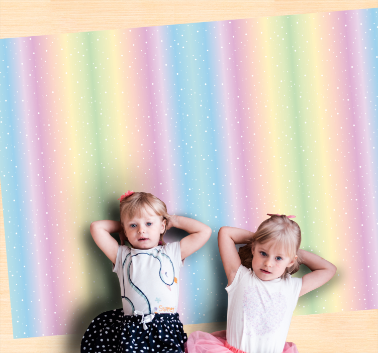 Pastel Rainbow Pattern kids rug - TenStickers