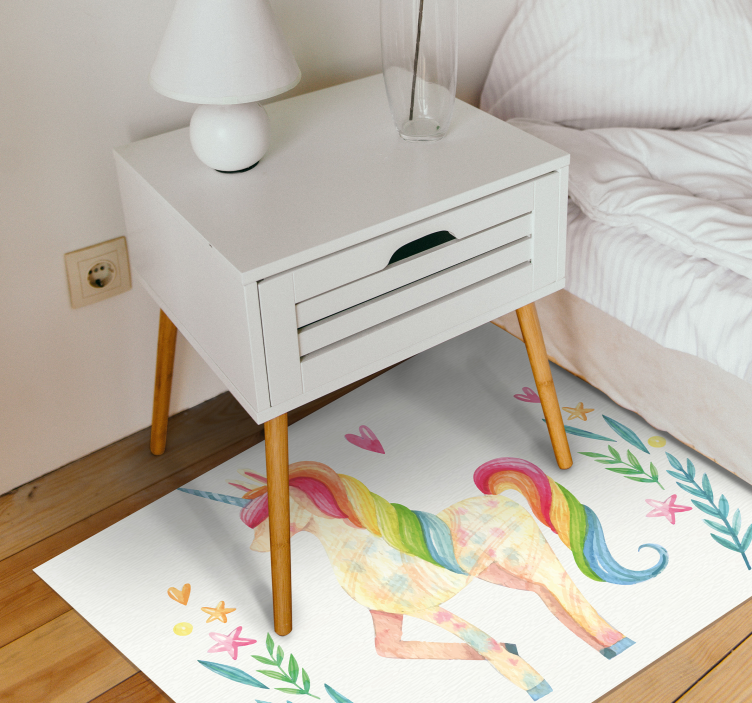 Pastel Unicorn kids carpet - TenStickers