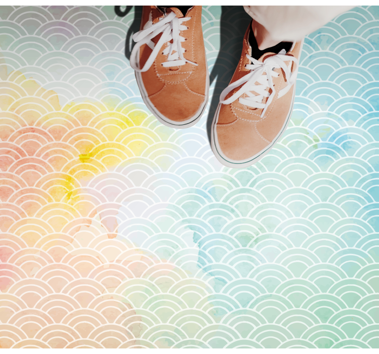 Pastel Wave Motif geometric rug - TenStickers