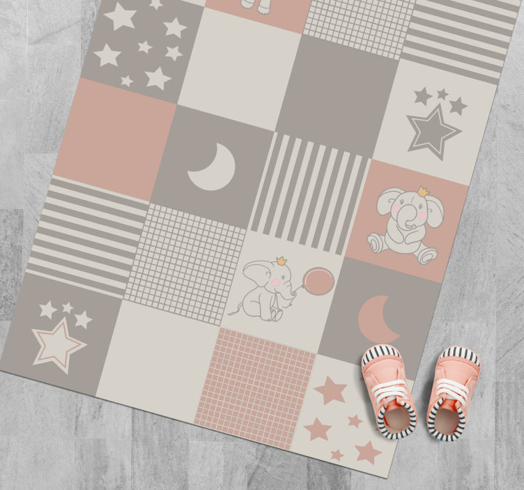 Patchwork Elephant Playground kids carpet - TenStickers